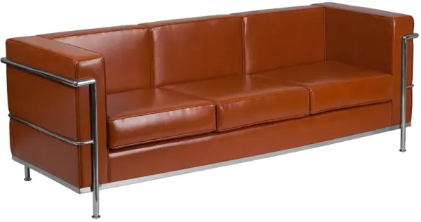 Flash Furniture HERCULES Regal Series Contemporary Cognac LeatherSoft Sofa with Encasing Frame
