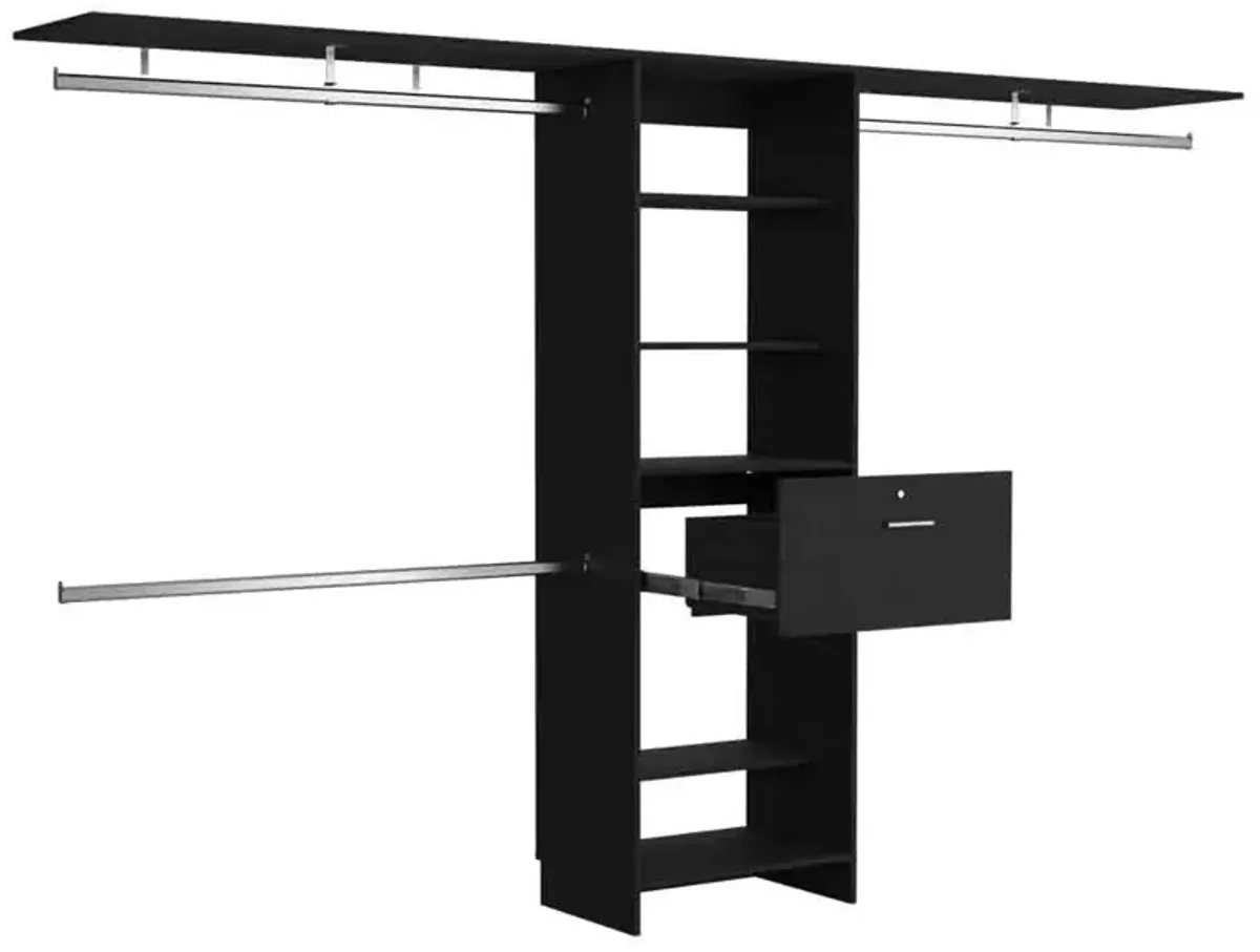 Closet System Ashland, Bedroom, Black