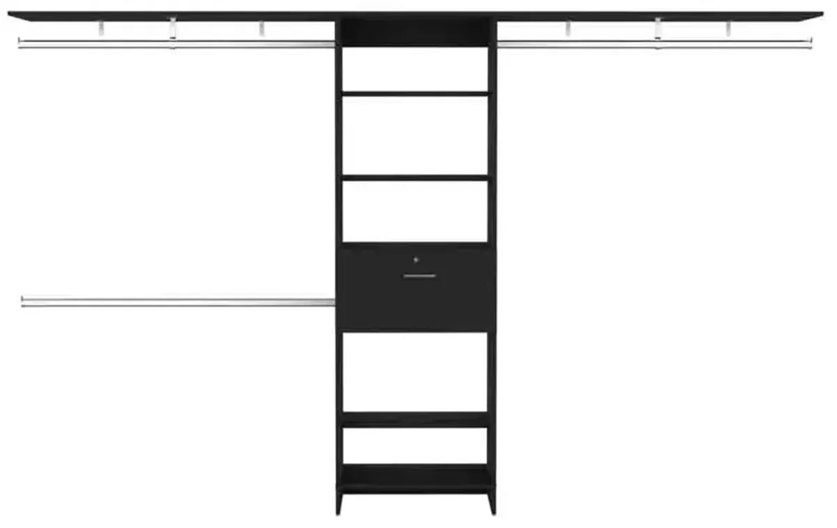 Closet System Ashland, Bedroom, Black