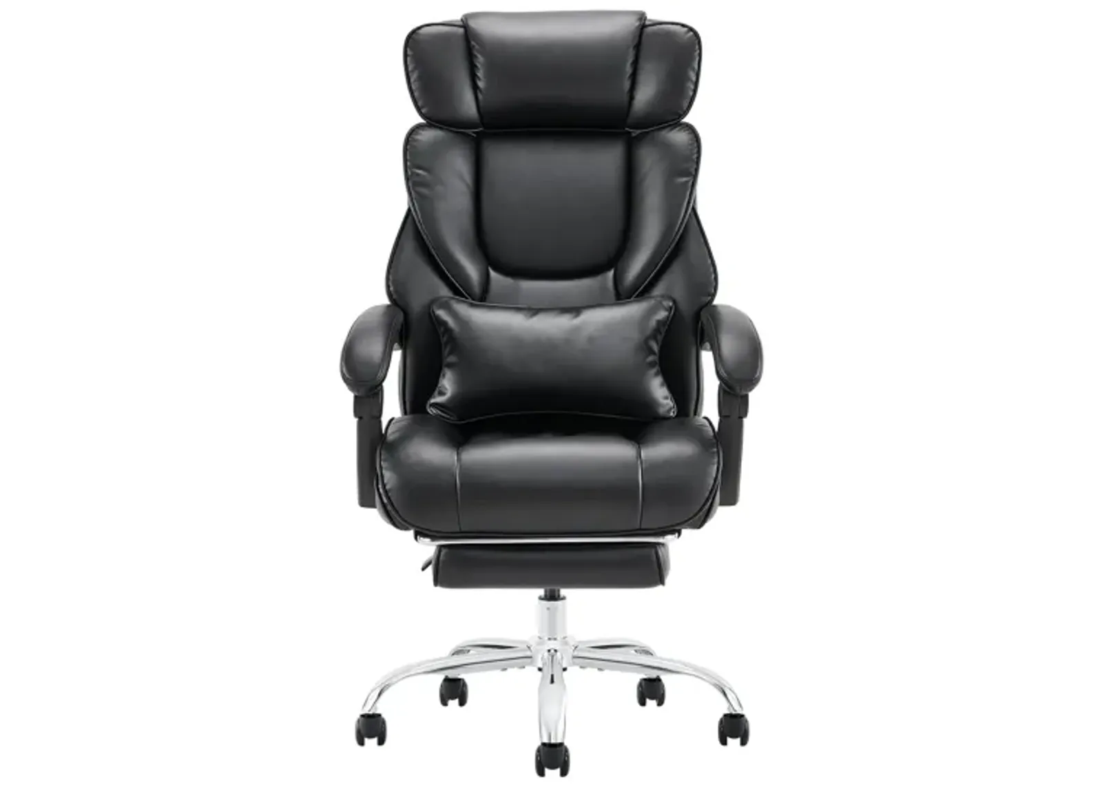 PU Leather Reclining Office Chair with Footrest 300lbs