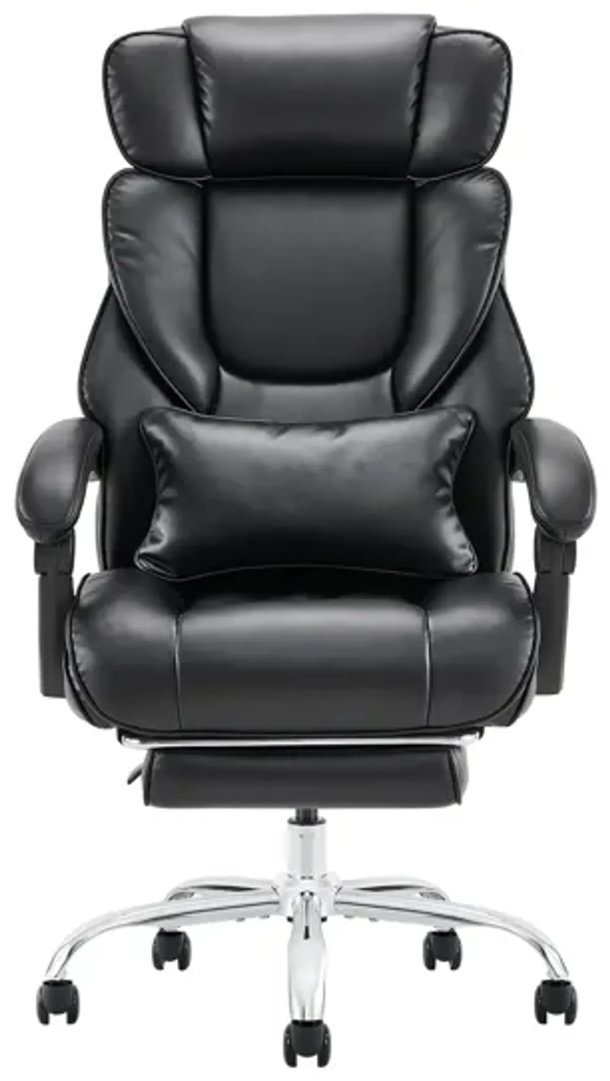 PU Leather Reclining Office Chair with Footrest 300lbs