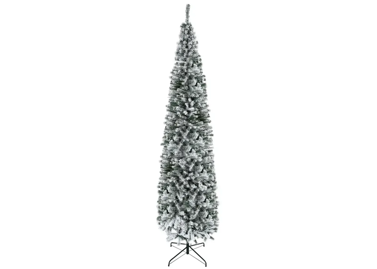 9' Artificial Snow Flocked Christmas Holiday Pencil Tree Winter Xmas Decoration