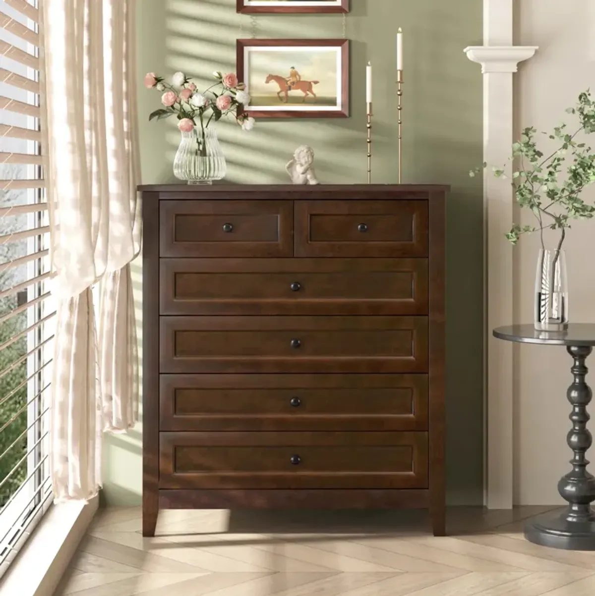 Solid Wood Spray-Painted Buffet Console Table