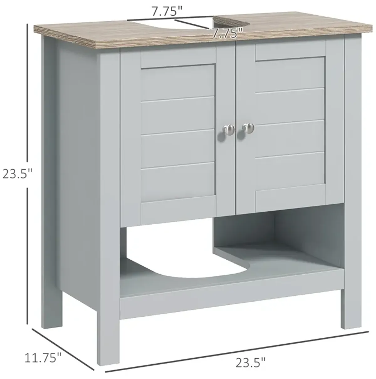 24" Space Saving Pedestal Under Sink Bathroom Vanity Organizer Storage Cabinet