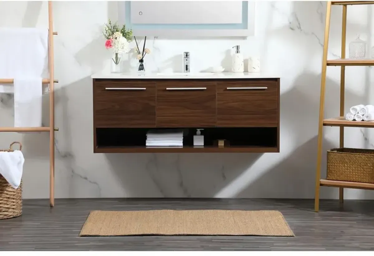 Elegant Kitchen and Bath 48 inch Single bathroom vanity in walnut