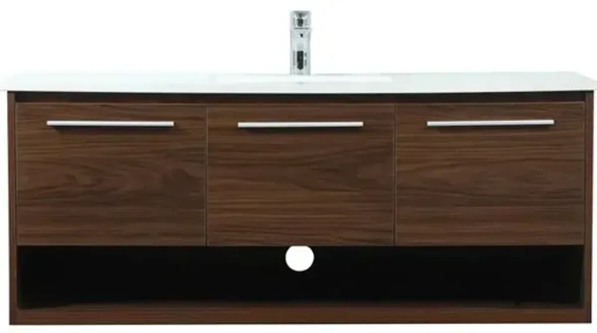 Elegant Kitchen and Bath 48 inch Single bathroom vanity in walnut