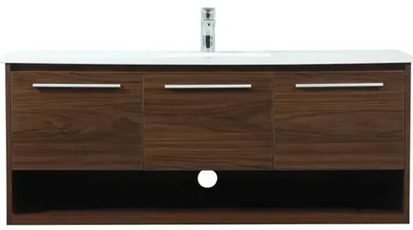 Elegant Kitchen and Bath 48 inch Single bathroom vanity in walnut