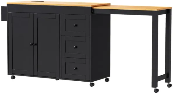 Merax Kitchen Island with Extendable Dining Table