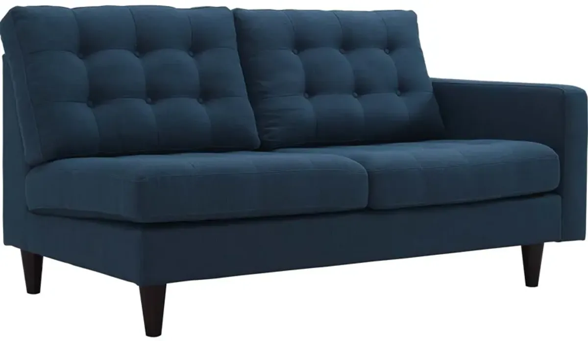 Empress Right-Facing Upholstered Fabric Loveseat