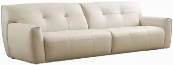 EK-D840 MODERN IVORY ITALIAN TOP GRAIN LEATHER WITH LEATHER MATCH EXTRA LONG SOFA