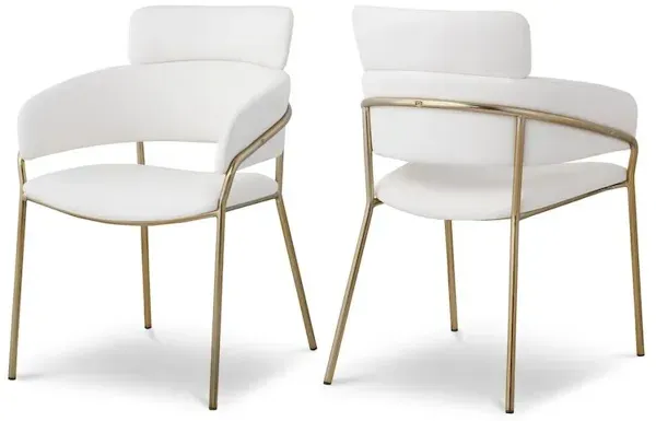 Meridian Furniture Yara Cream Vegan Leather Dining Chair, Set of 2