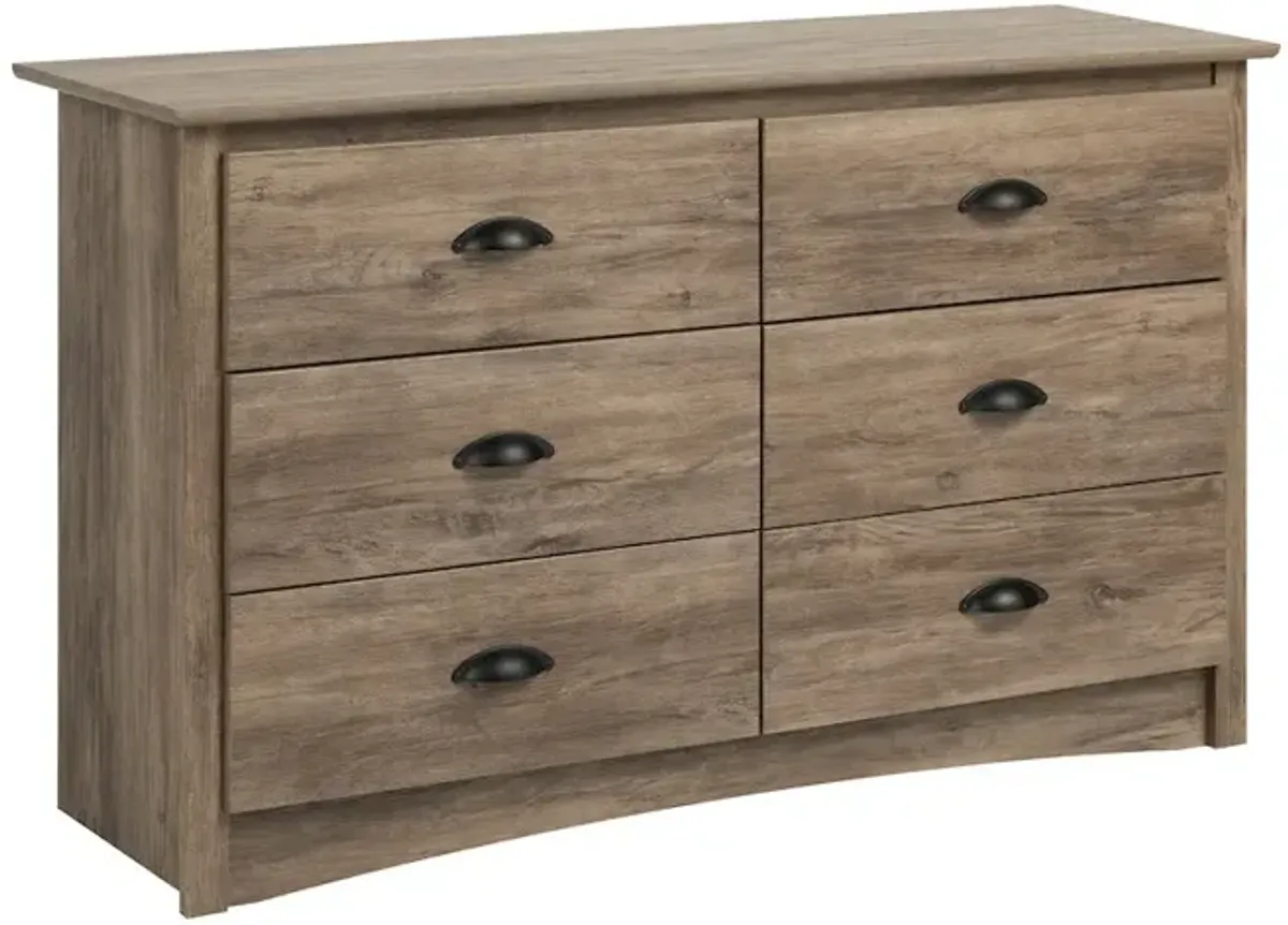 Prepac Salt Spring 6-Drawer Condo Dresser, Drifted Gray