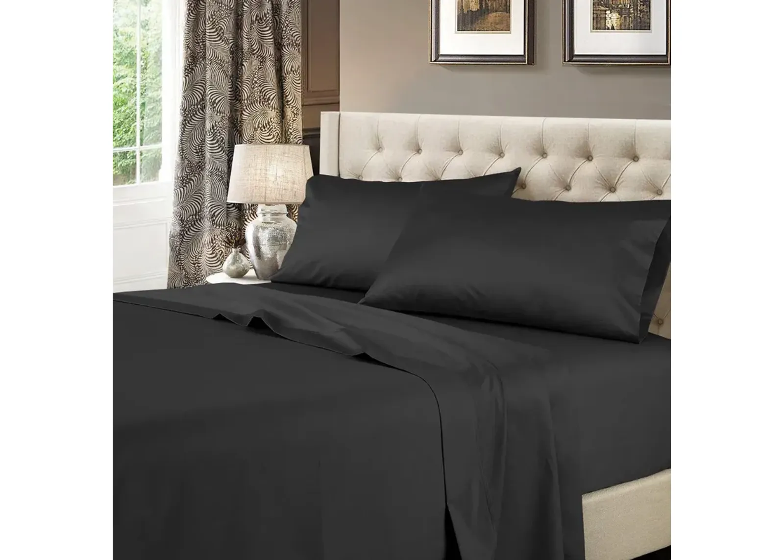 Egyptian Linens Solid 600 Thread Count Cotton Sheets Set.