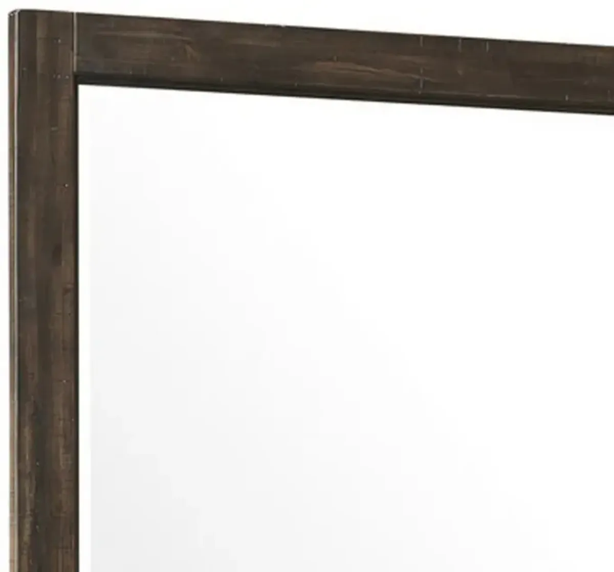 Annu 43 x 43 Dresser Mirror, Transitional, Square Walnut Brown Wood Frame - Benzara