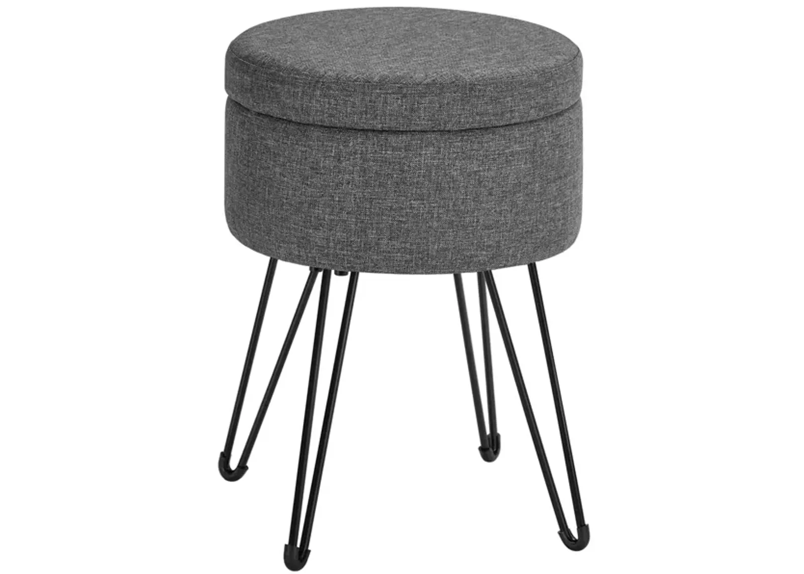 Compact Vanity Stool with Hidden Storage for Bedroom or Bathroom