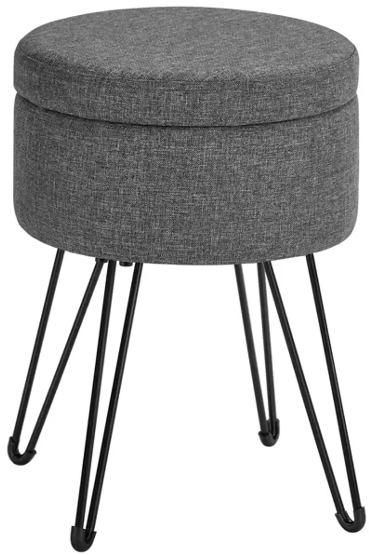 Compact Vanity Stool with Hidden Storage for Bedroom or Bathroom