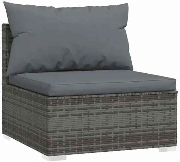 Garden Middle Sofa Grey PE rattan Medium Modular