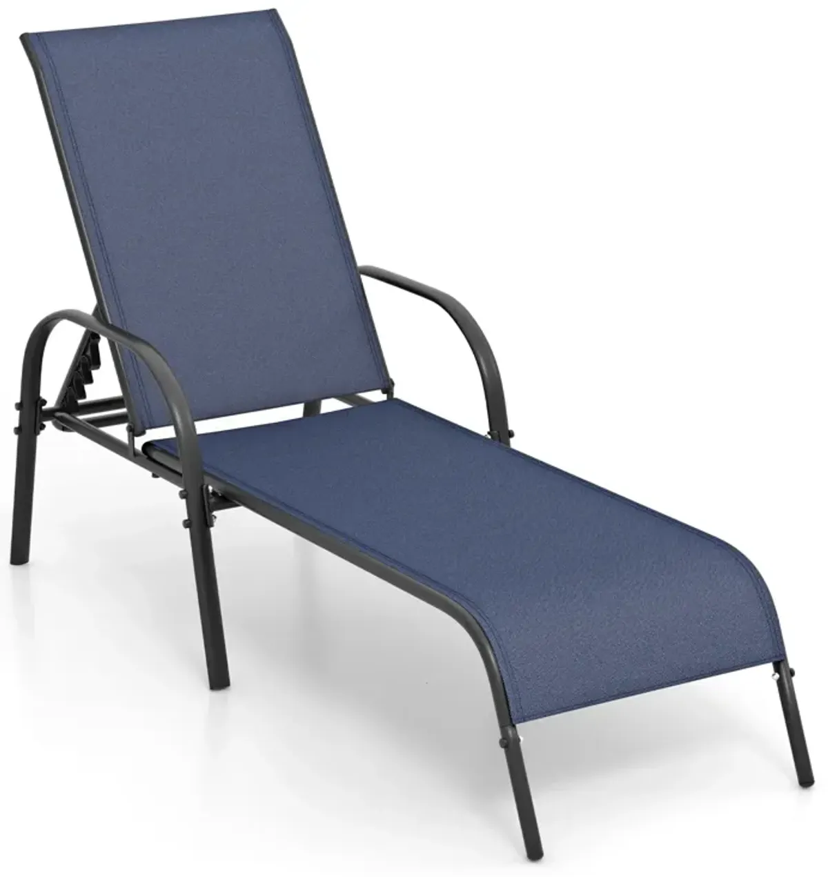 Adjustable Patio Chaise Folding Lounge Chair with Backrest