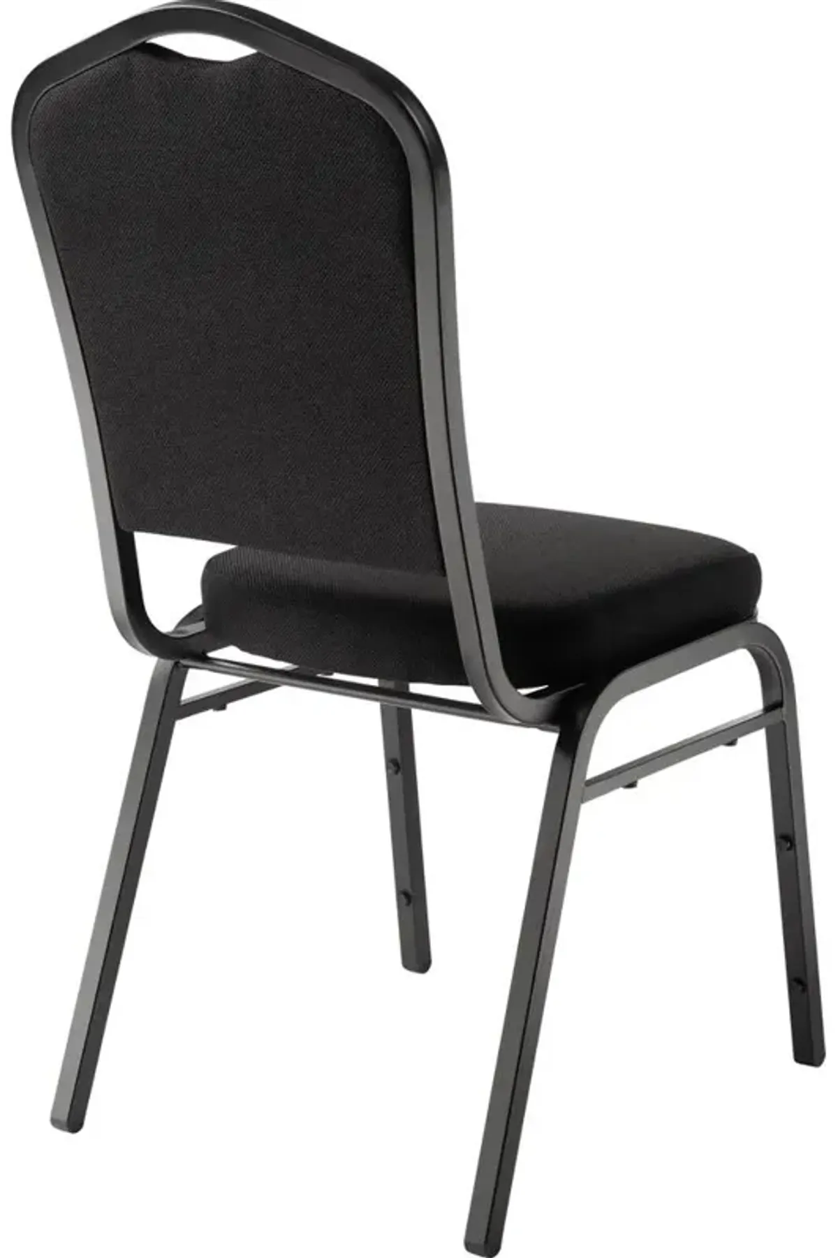 NPS® 9300 Series Deluxe Fabric Upholstered Stack Chair, Ebony Black Seat/Black Sandtex Frame