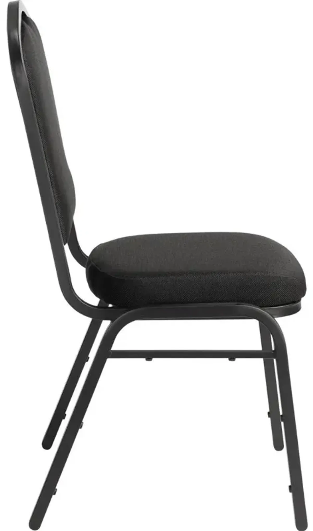 NPS® 9300 Series Deluxe Fabric Upholstered Stack Chair, Ebony Black Seat/Black Sandtex Frame