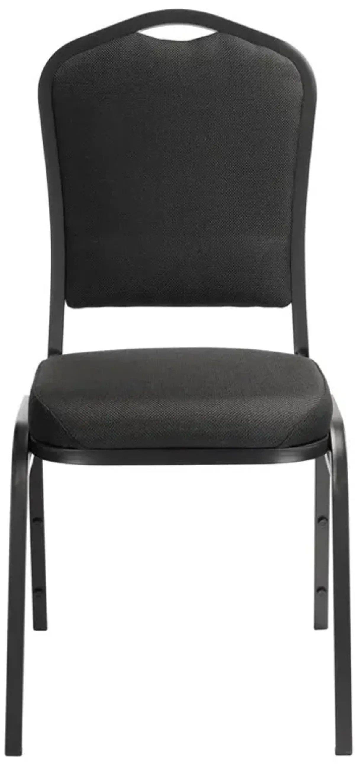 NPS® 9300 Series Deluxe Fabric Upholstered Stack Chair, Ebony Black Seat/Black Sandtex Frame