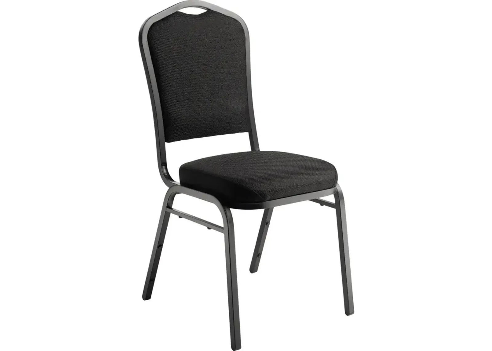 NPS® 9300 Series Deluxe Fabric Upholstered Stack Chair, Ebony Black Seat/Black Sandtex Frame