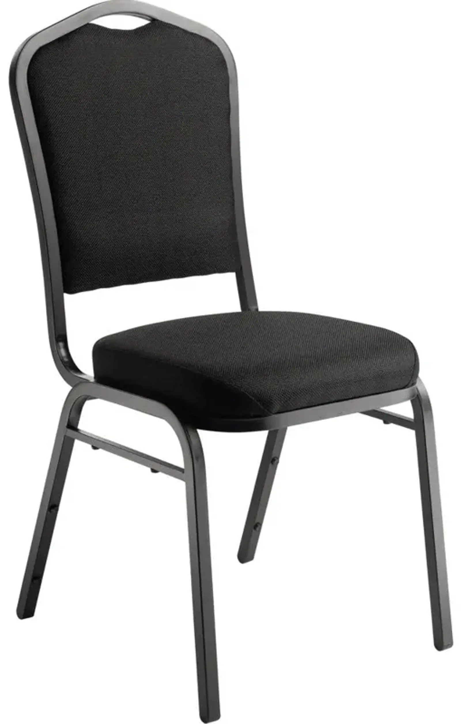 NPS® 9300 Series Deluxe Fabric Upholstered Stack Chair, Ebony Black Seat/Black Sandtex Frame