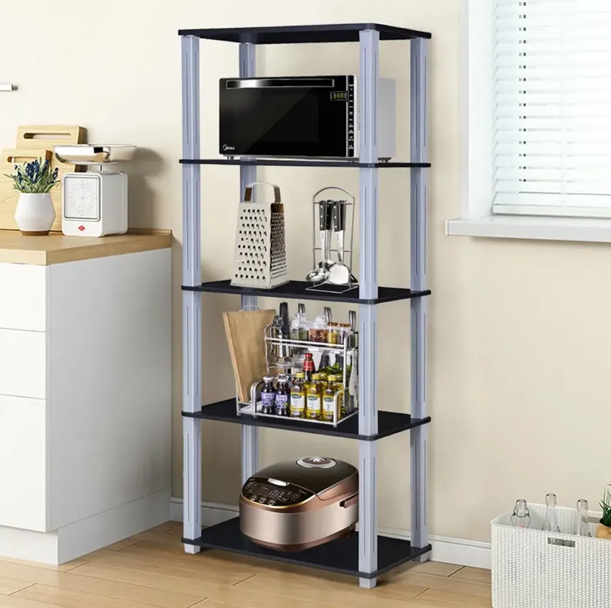 5-Tier Multi-Functional Storage Shelves Rack Display Bookcase