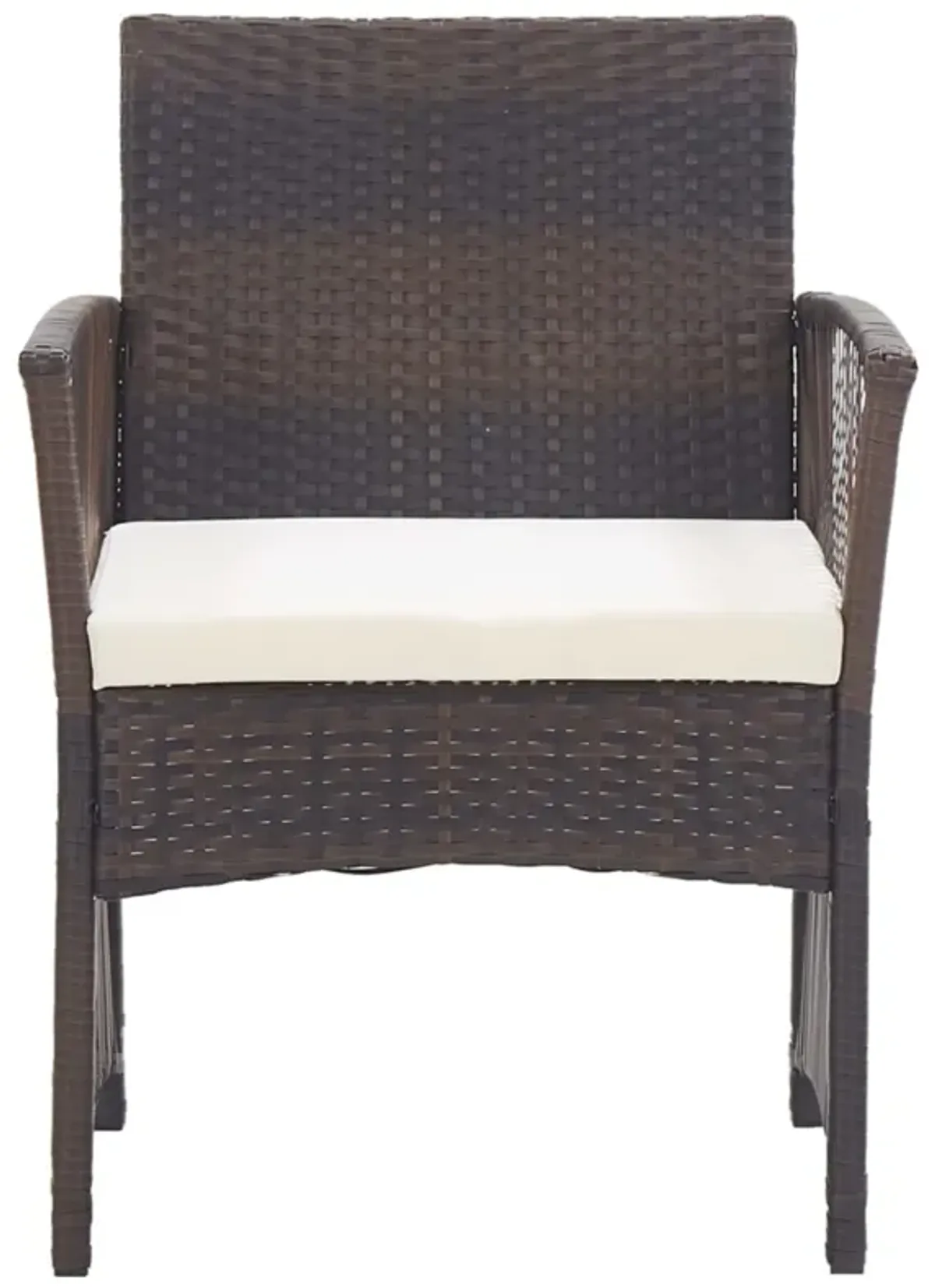 vidaXL Patio Armchairs with Cushions 2 pcs Brown Poly Rattan