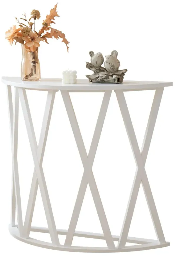 Kings Brand Furniture Vienna Console Table - Semicircular Side Coffee Table for Living Room, Bedroom