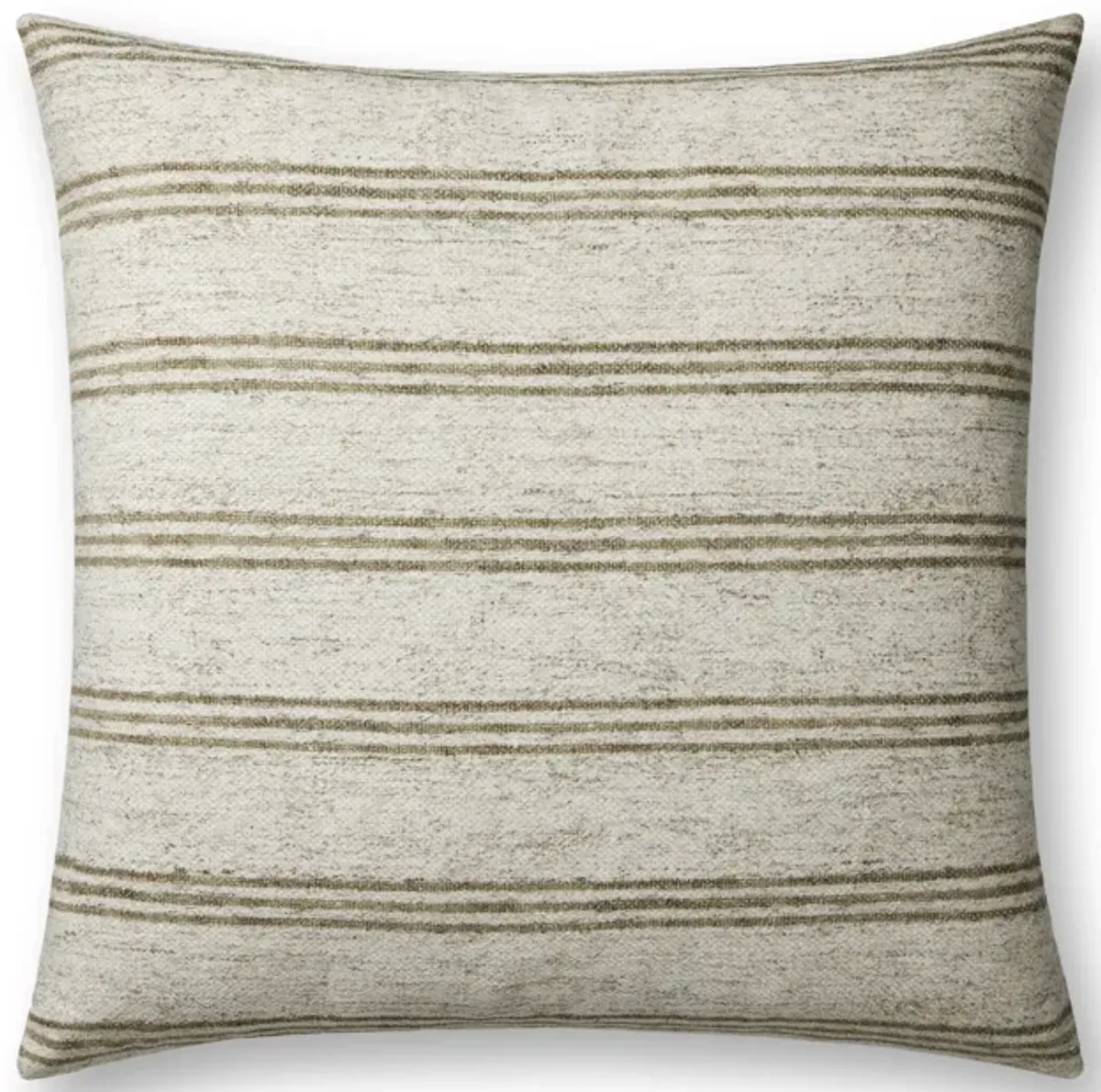 Zephyr PAL0040 Ivory/Olive 22''x22'' Down Pillow by Amber Lewis x Loloi