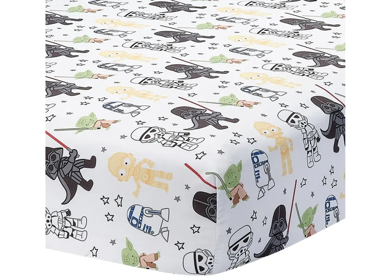 Lambs & Ivy Star Wars Classic Fitted Crib/Toddler Sheet - Yoda/Darth Vader