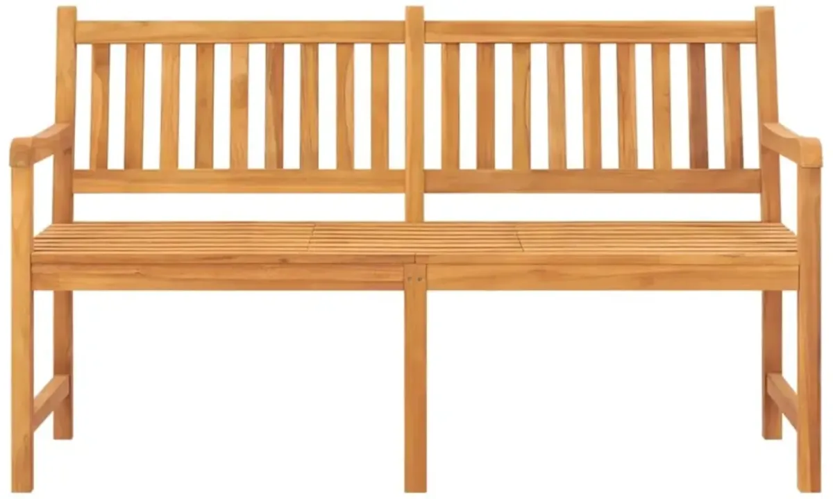 vidaXL 3-Seater Patio Bench with Table 59.1" Solid Teak Wood