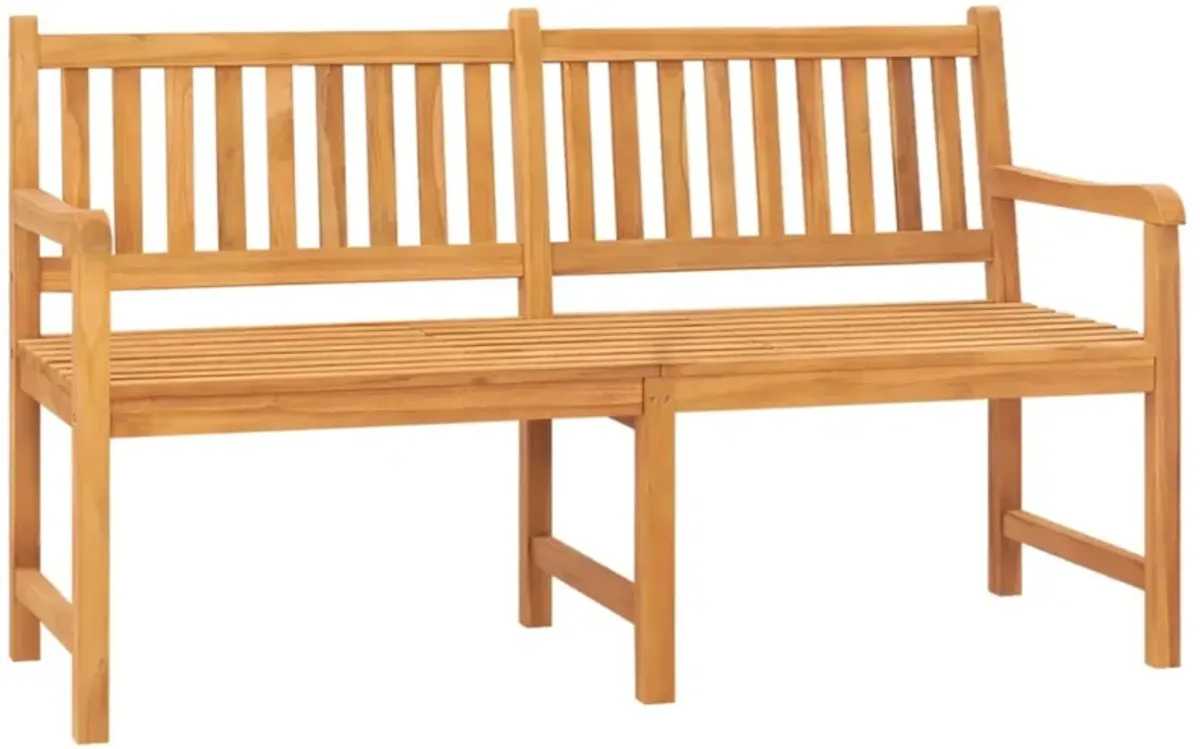 vidaXL 3-Seater Patio Bench with Table 59.1" Solid Teak Wood