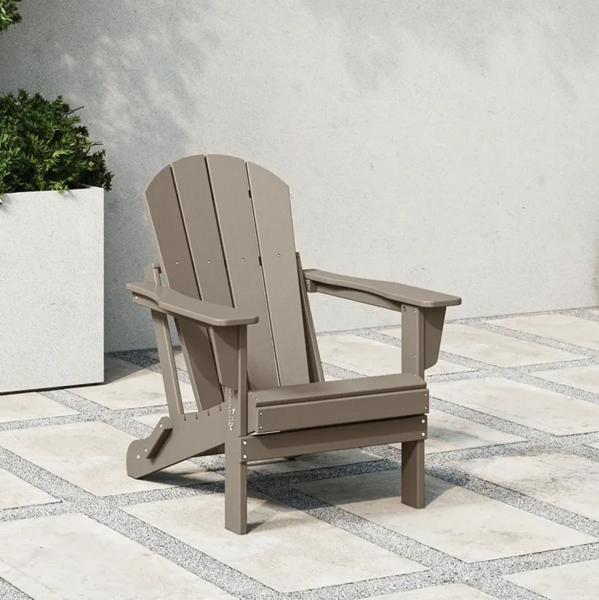 WestinTrends HDPE Outdoor Patio Folding Poly Adirondack Chair