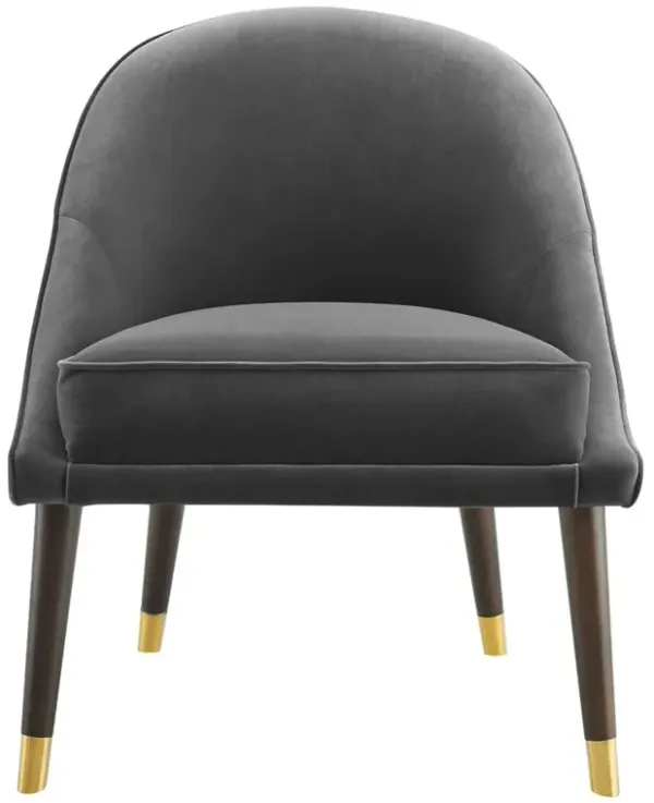 Avalon Velvet Accent Chair - Charcoal
