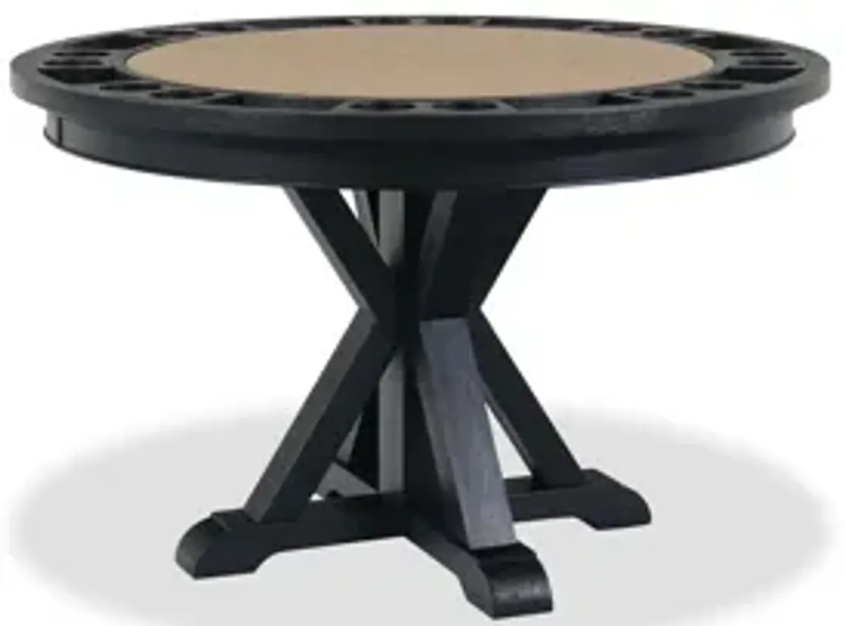 Rylie 48-inch Round Dining Table with Folding Game Top