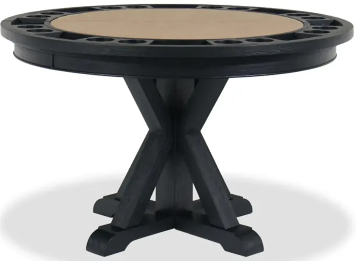 Rylie 48-inch Round Dining Table with Folding Game Top