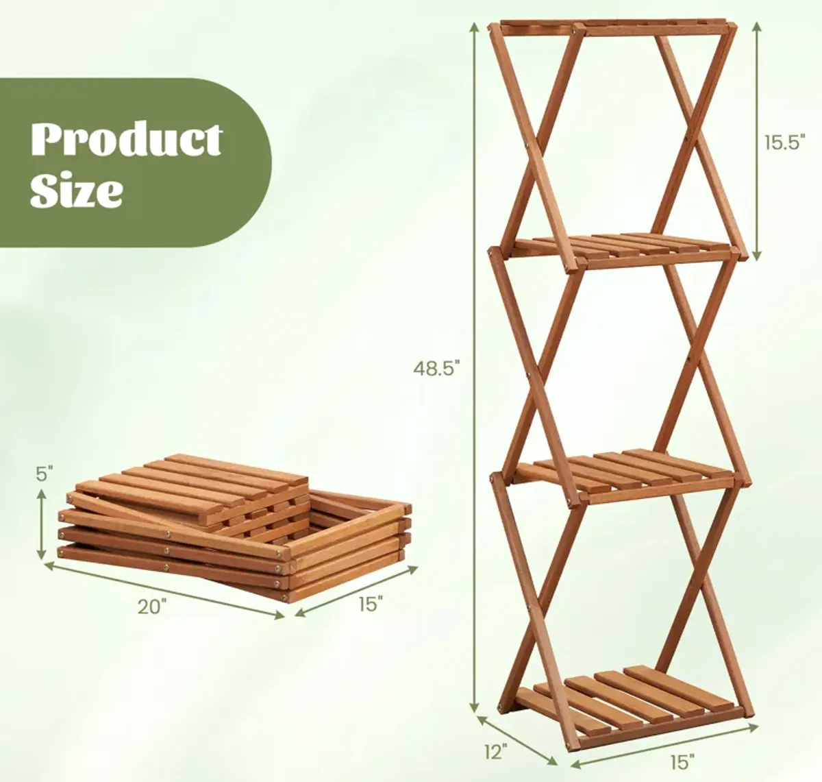 4-Tier Folding Plant Rack and Free Standing Shoe Rack