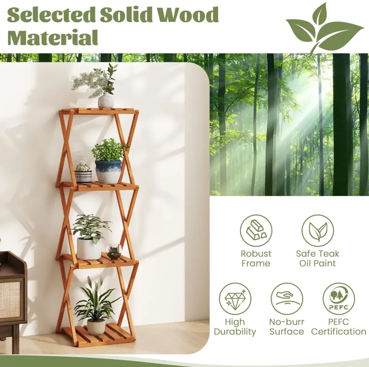 4-Tier Folding Plant Rack and Free Standing Shoe Rack