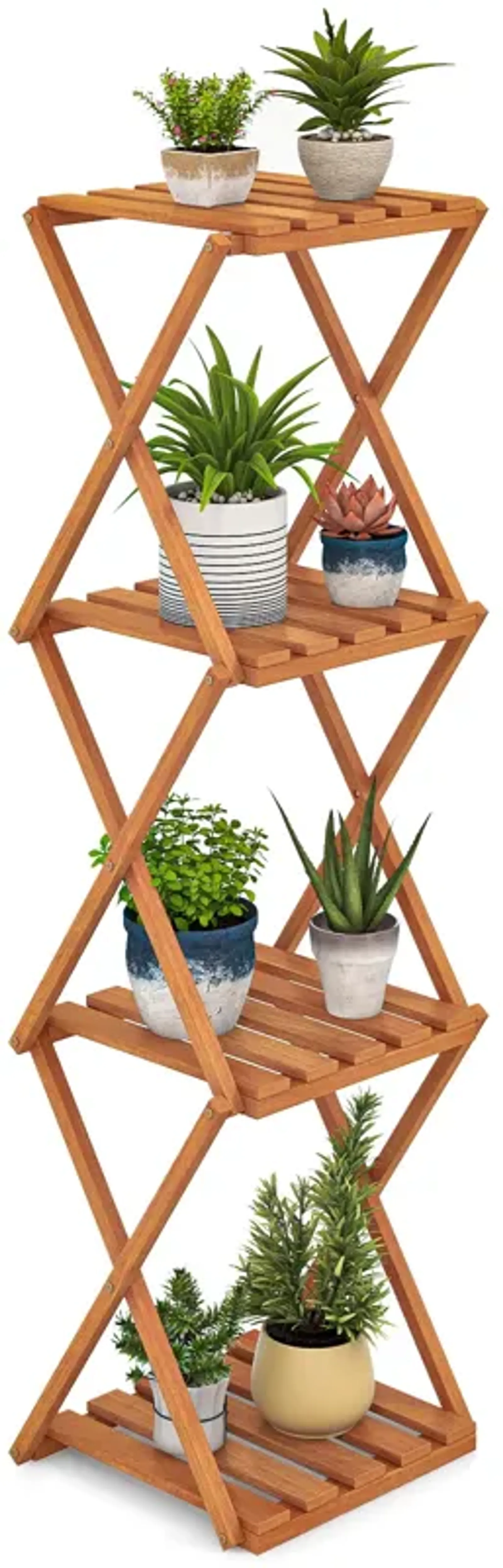 4-Tier Folding Plant Rack and Free Standing Shoe Rack