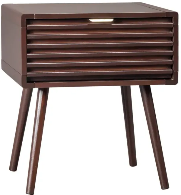 Rustic Wood Nightstand with Storage Single Drawer End Table for Living Room or Bedroom