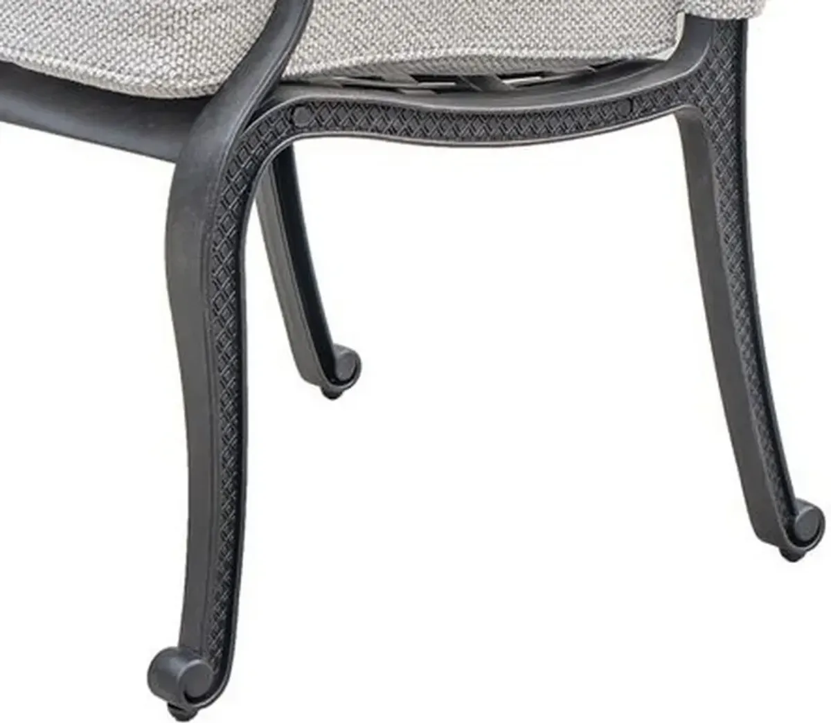 Zoe Outdoor Dining Chair, 27 Inch, Lattice Back, Black Aluminium, Taupe