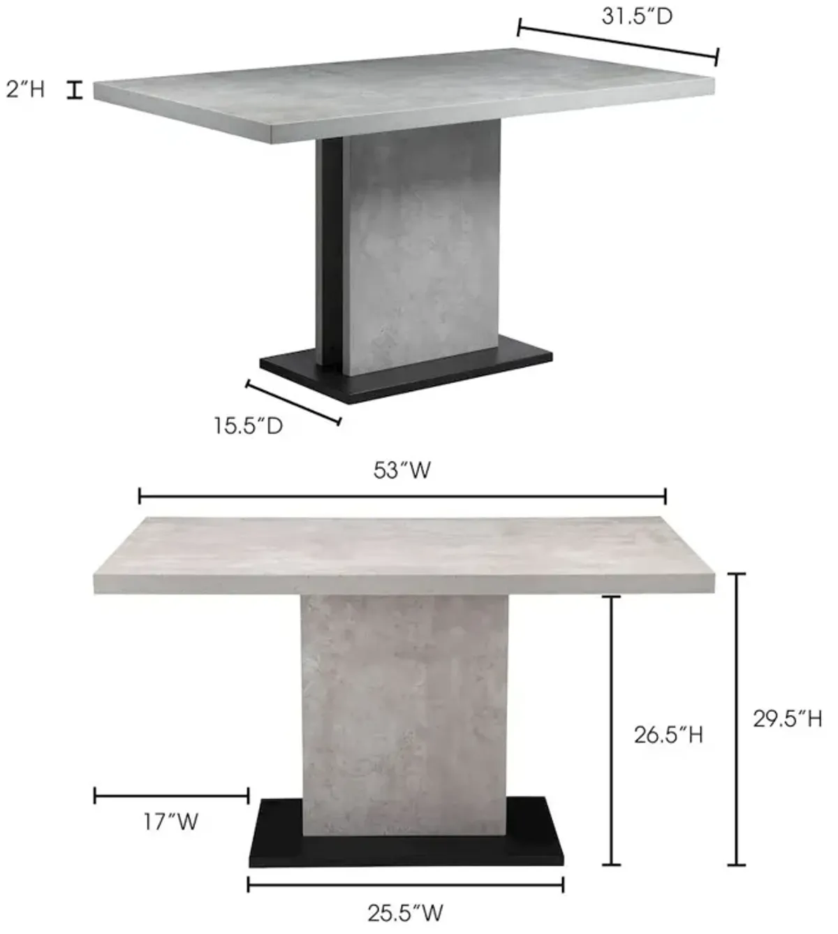 Moe's Home Collection Hanlon Dining Table