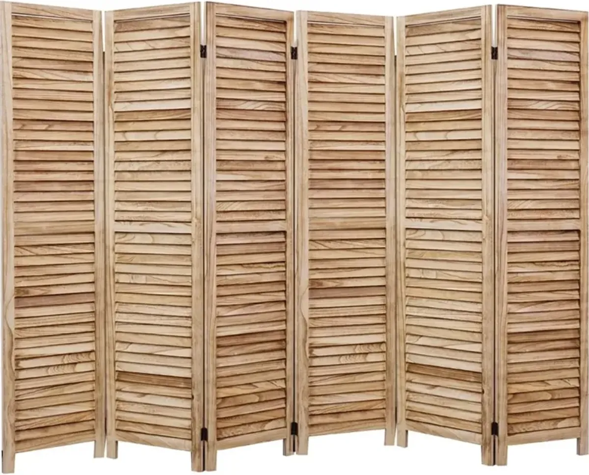 Legacy Decor 8 Panel Room Divider Full Length Wood Shutters Louver White