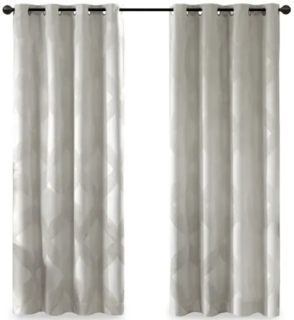 Gracie Mills Eirian Ogee Knitted Jacquard Total Blackout Curtain Panel - 50x95"