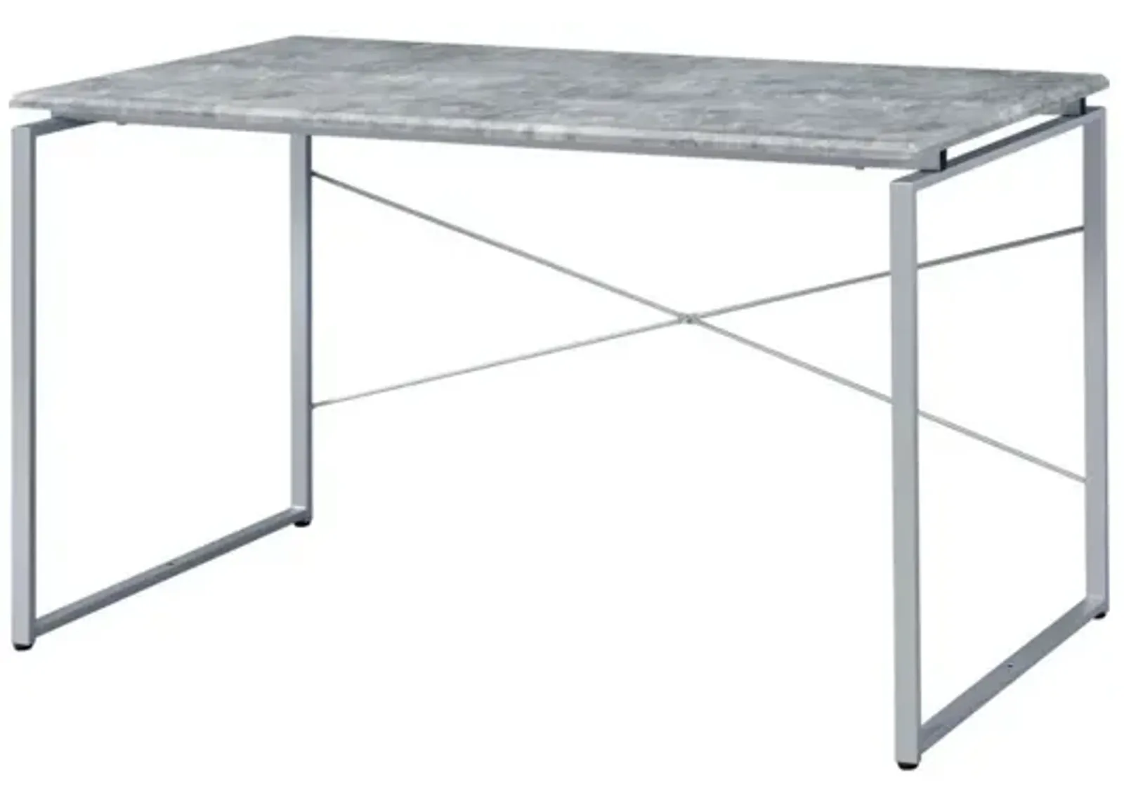 Jurgen Desk, Faux Concrete & Silver 92905