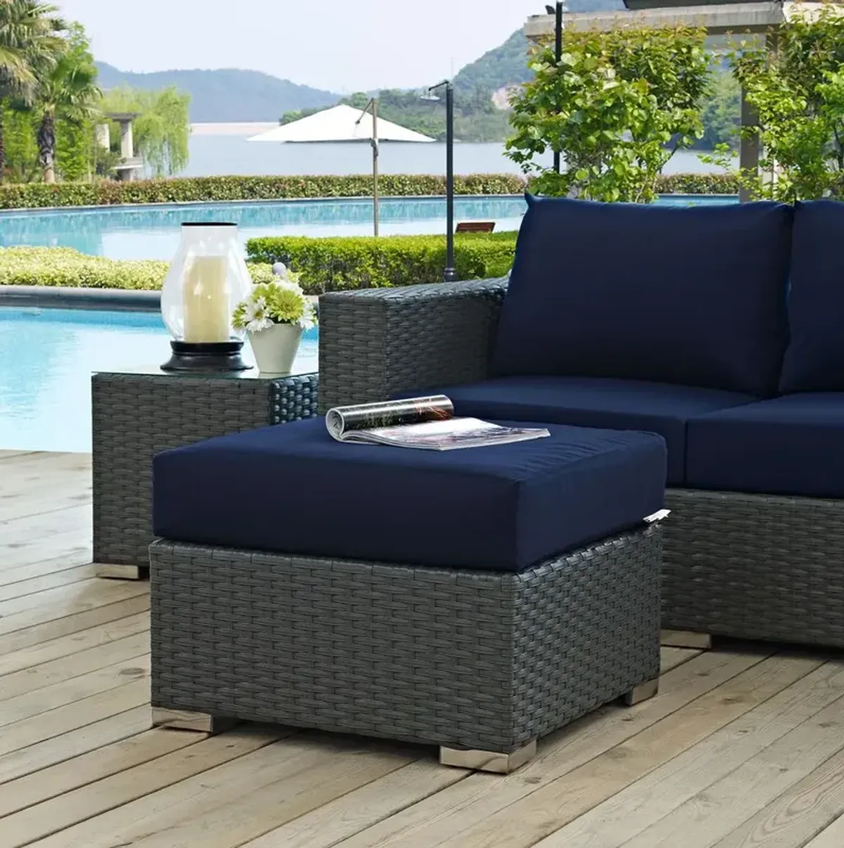 Modway Sojourn Outdoor Patio Sunbrella Ottoman