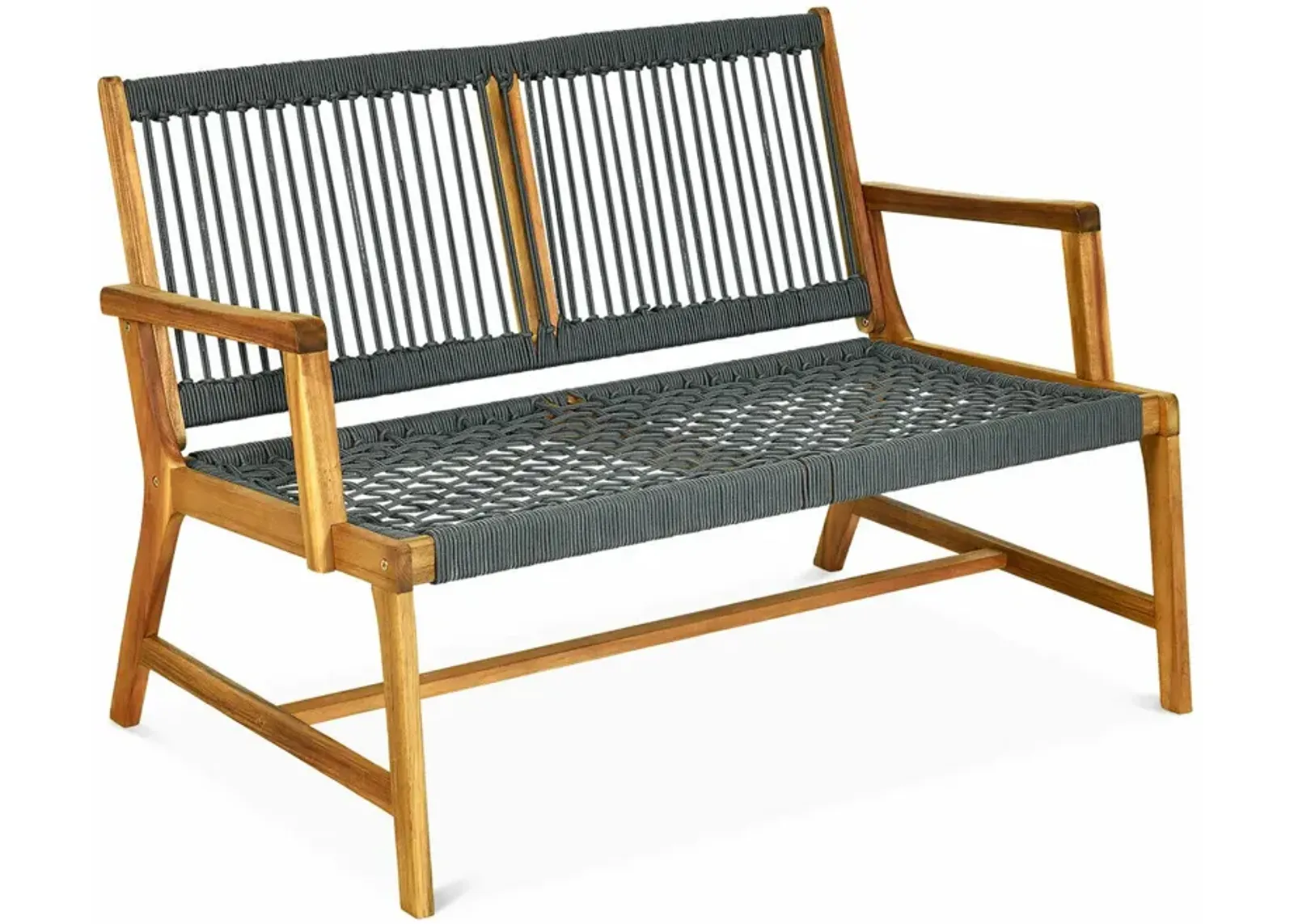 2-Person Acacia Wood Yard Bench for Balcony and Patio