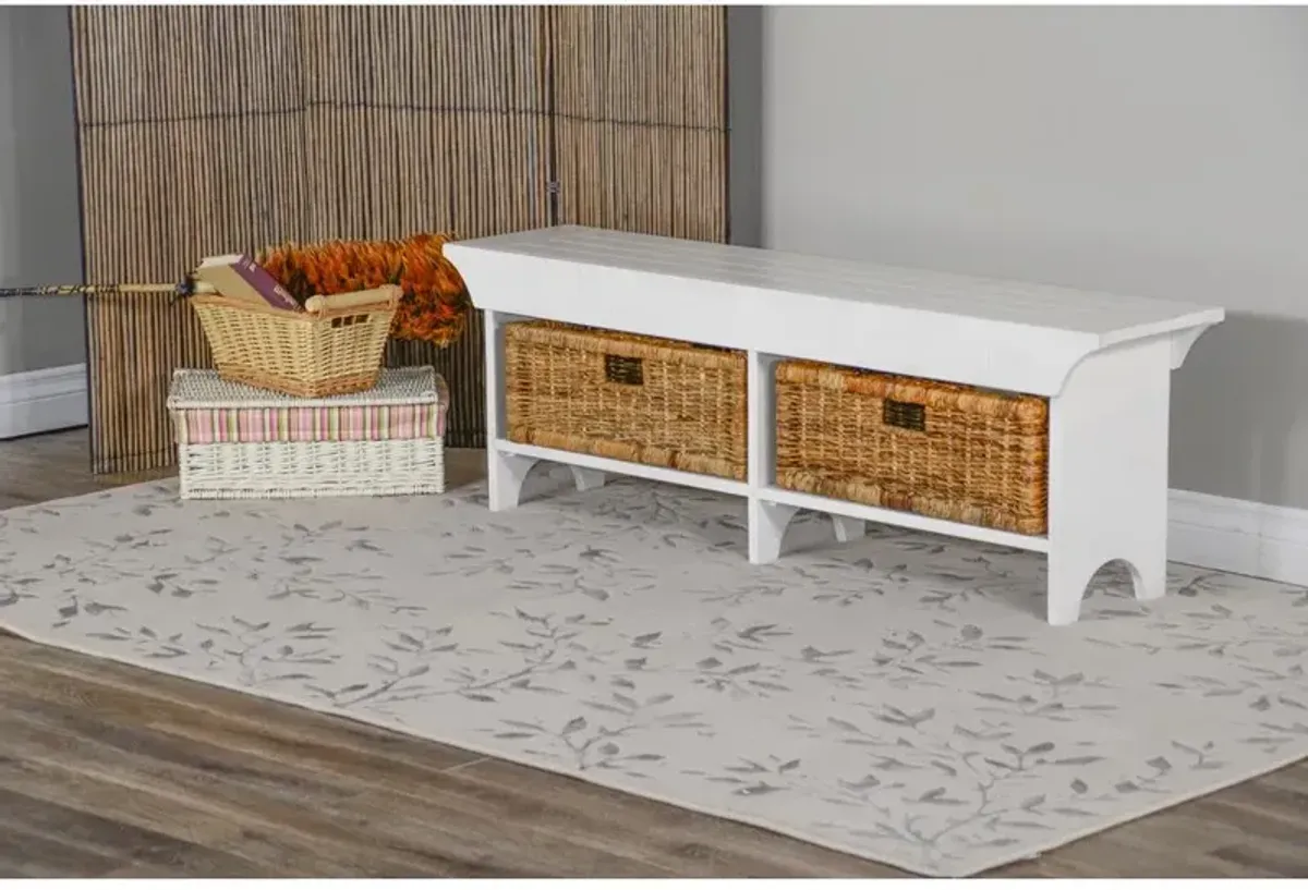 Sunny Designs 55W Bench with Woven Baskets